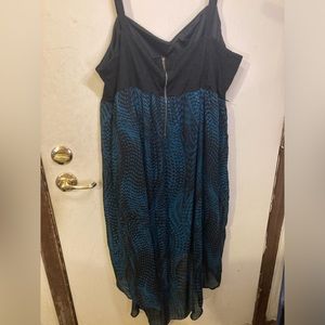 Black and Midnight green high low dress